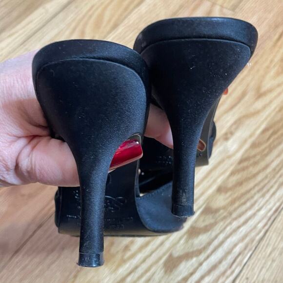 Starlet by Star Jones open toe black embellished heels 6 - Picture 7 of 9